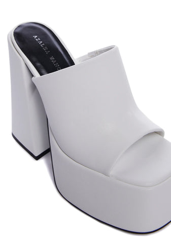 Sheeba Platform Mules - White