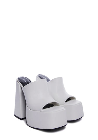 Sheeba Platform Mules - White