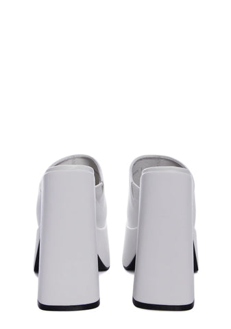 Sheeba Platform Mules - White