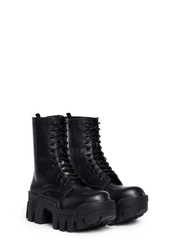 Olympia Platform Boots - Black