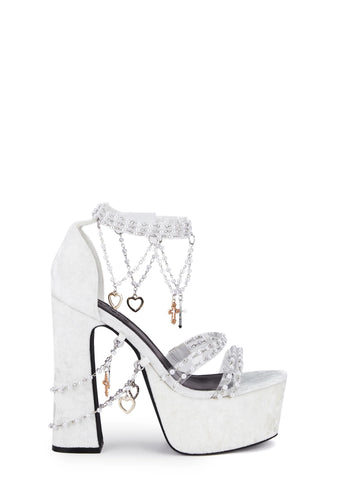 Holy Revelation Platform Heels - White