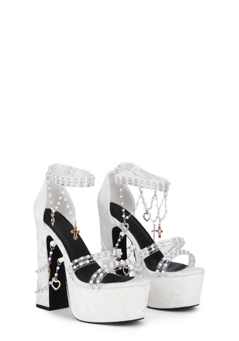 Holy Revelation Platform Heels - White