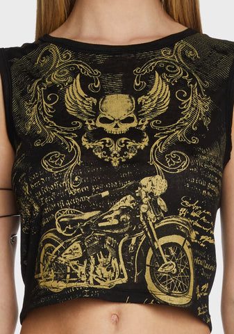 Chrome Queen Cropped Tank