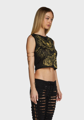 Chrome Queen Cropped Tank