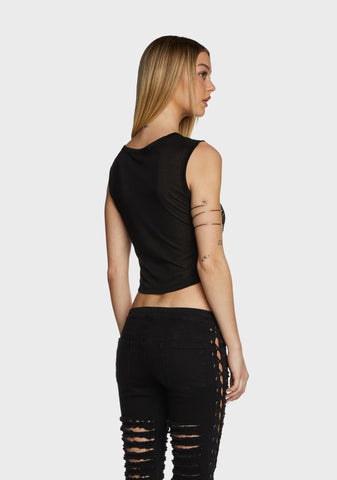 Chrome Queen Cropped Tank