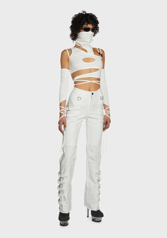 Replay Strappy Twill Pants - White