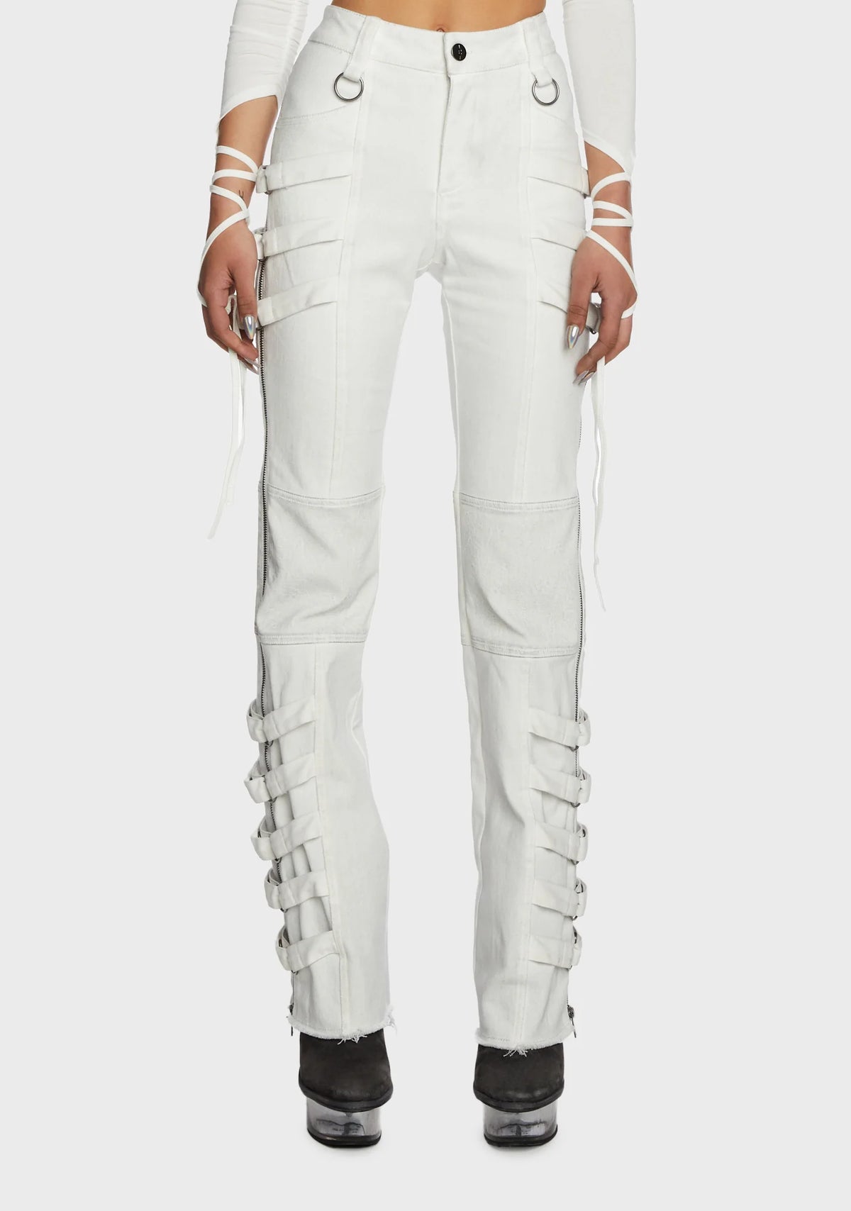 Replay Strappy Twill Pants - White