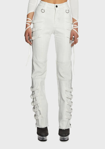 Replay Strappy Twill Pants - White