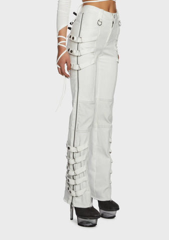 Replay Strappy Twill Pants - White
