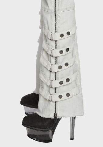 Replay Strappy Twill Pants - White