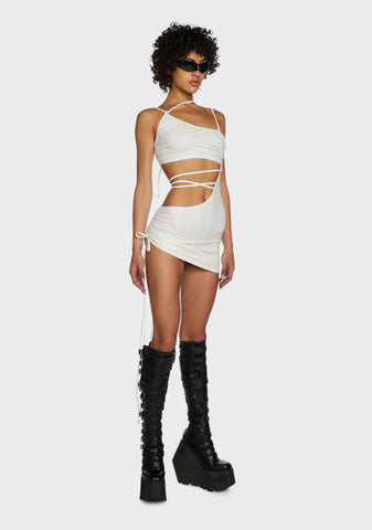 Replay Strappy Mini Dress - White