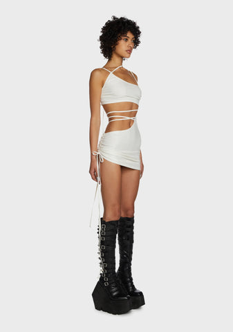 Replay Strappy Mini Dress - White