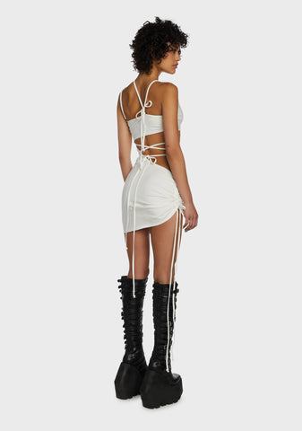 Replay Strappy Mini Dress - White