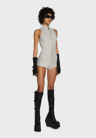 Replay Sleeveless Knit Romper - Ecru