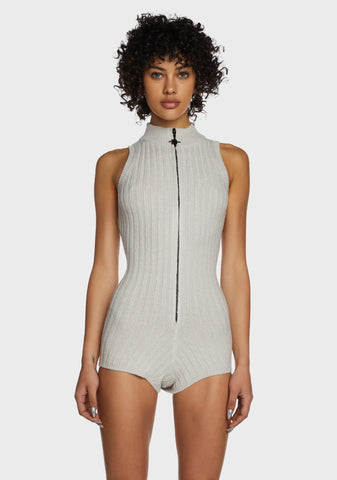Replay Sleeveless Knit Romper - Ecru