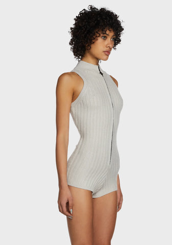 Replay Sleeveless Knit Romper - Ecru