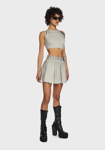 Replay Distressed Mini Skirt - Ecru