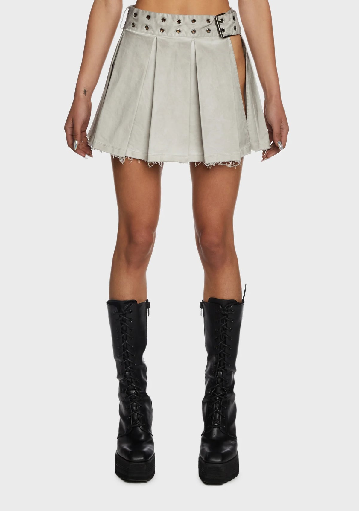 Replay Distressed Mini Skirt - Ecru