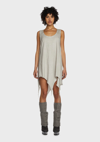 Replay Unisex Sharkbite Oversized Tank Top - Ecru