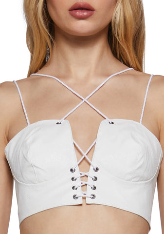 Replay Strappy Bustier Bra - White
