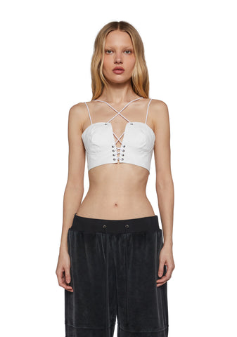 Replay Strappy Bustier Bra - White