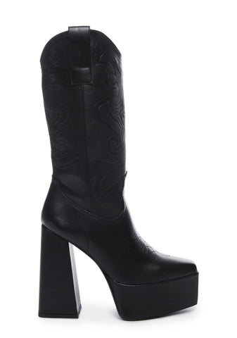 Ruman-2 Cowboy Boots - Black