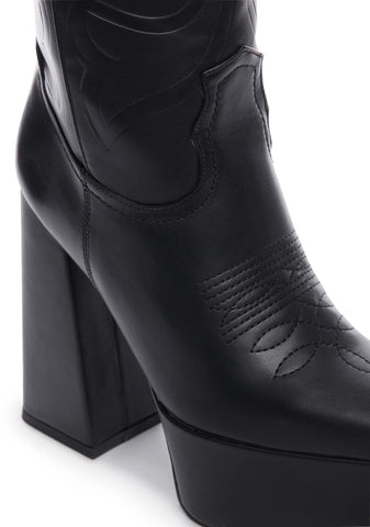 Ruman-2 Cowboy Boots - Black