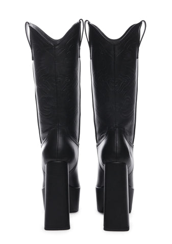 Ruman-2 Cowboy Boots - Black
