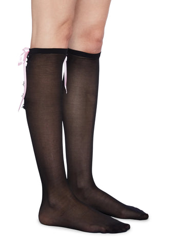 Knotted Wonders Sheer Knee High Socks