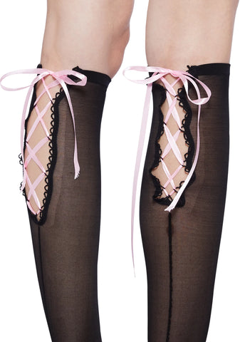 Knotted Wonders Sheer Knee High Socks