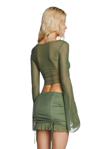 Indigo Tie Front Crop Top