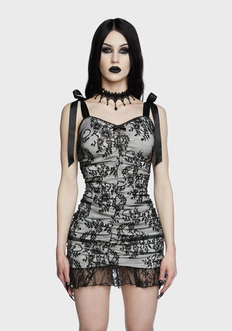 Unholy Night Lace Mini Dress - Ivory