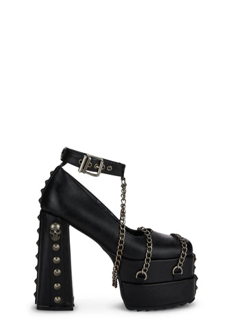 Crucify Chunky Platform Heels