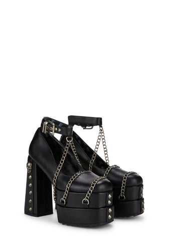 Crucify Chunky Platform Heels