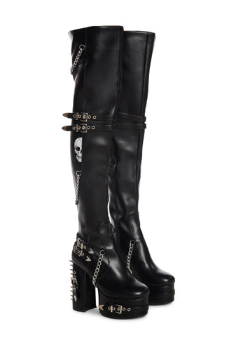 Scream Thigh High Platform Boots
