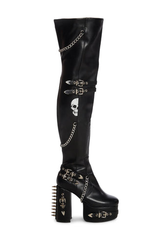 Scream Thigh High Platform Boots