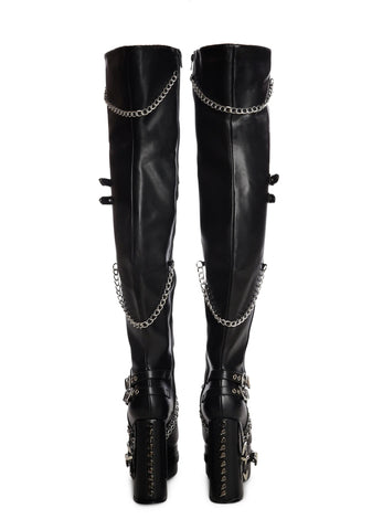 Scream Thigh High Platform Boots