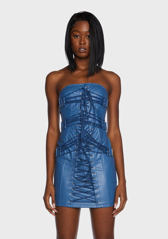 Sky All The Lovers Lace Up Mini Dress