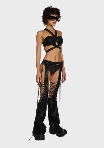 Compression Harness Bra Top - Black