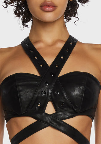 Compression Harness Bra Top - Black