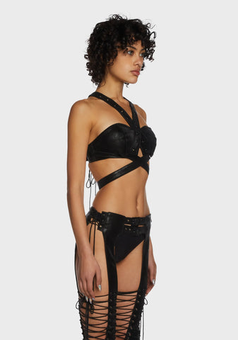 Compression Harness Bra Top - Black