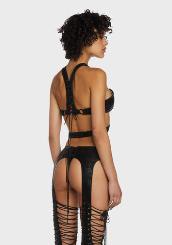 Compression Harness Bra Top - Black