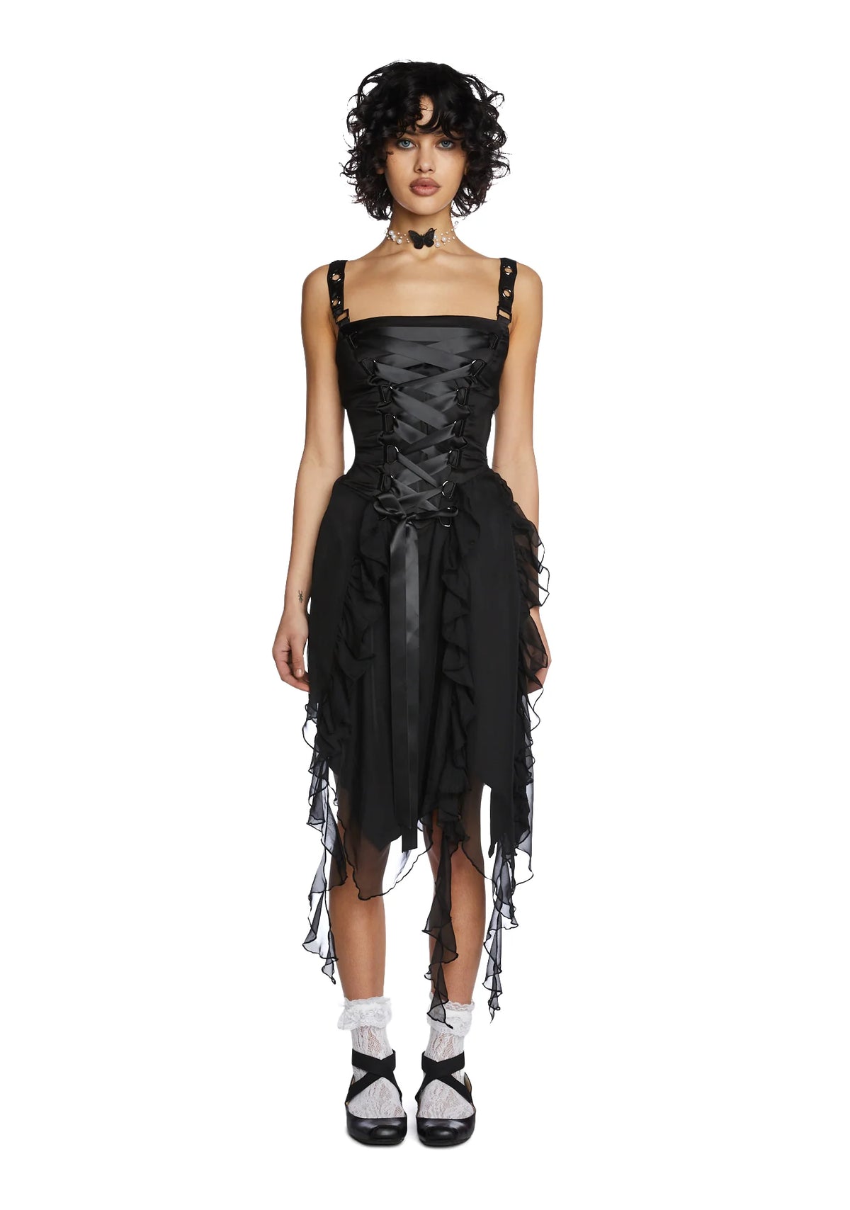 Life's No Fairytale Midi Dress- Black