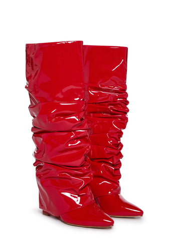 Sif Latex Boots- Red