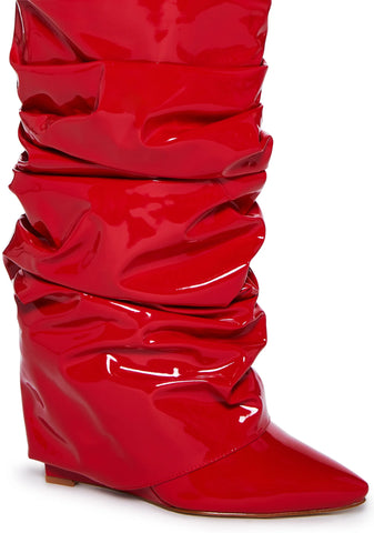 Sif Latex Boots- Red