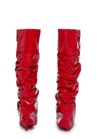 Sif Latex Boots- Red