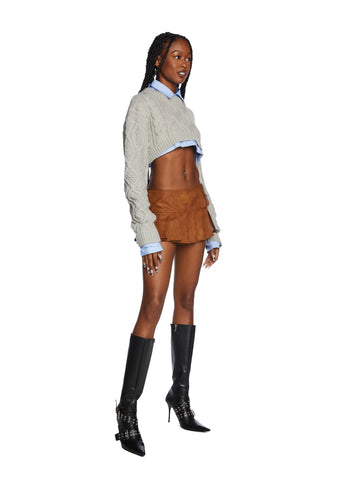 Viral Takeover Mini Skirt - Camel