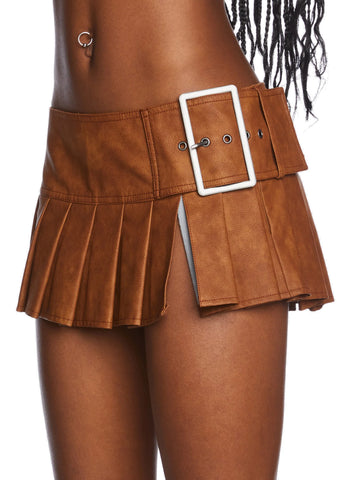 Viral Takeover Mini Skirt - Camel