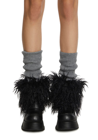 Noir Never Fur-Gotten Leg Warmers