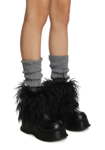 Noir Never Fur-Gotten Leg Warmers